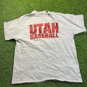 Vintage Utah‎ Baseball T-Shirt 2XL Gray Oneita Forbush 15 Jersey USA Made